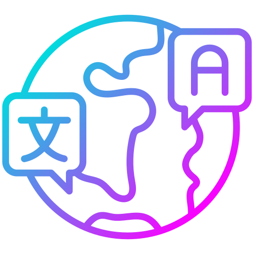 Ícono de diseño web en varios idiomas
